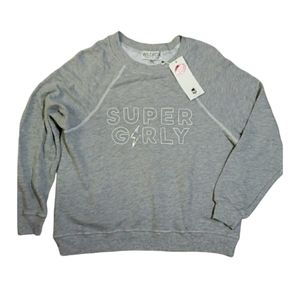 Wildfox Super Girly Oversized Sweatshirt Women's Size Small NWT Grey